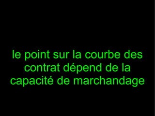 le point sur la courbe des
contrat dépend de la
capacité de marchandage

 