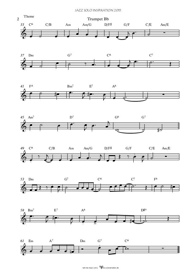 01 12 Like Someone In Love Solo Melodie Trumpet In Bb