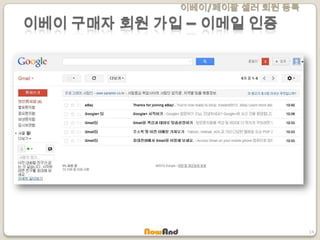 이베이/페이팔 셀러 회원 등록
14
이베이 구매자 회원 가입 – 이메일 인증
 
