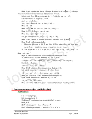 L
A , $ [ ]C −∈ ( 6 !
! # ! (
. [ ]C −∈ # = : +,+! # <=≡ (
& 2 ! ∈ # =− (
+= ( 6
C −≤≤ ( +<−+≤≤
+<≤
[ ]= ( 6 C −≤≤ ( C <−≤≤
[ ] C== ( =+= (
[ ] ==−∈∀ C
. [ ] ≠≠−∈∀ C (
A , $ [ ]C −∈
A ! ! (
• F ! /, # ⊕ ! : +,+! #
∈ + ! ! # ! + ! !
. : # =: : # =: ≡: ≡: +≡+ ::
! ::+=+ (
/, ⊕ $! ! A
⊕ $ ∈
⊕⊕=+⊕=++=++=⊕+=⊕⊕
∈
⊕=+==+=⊕ CCCC
A ! ⊕ , $ C (
. ∈ −= ∈ ( 6
⊕=+=+−==−+=+=⊕ C
! A ! ' # ⊕ (
1 ⊕ $ ∈
⊕=+=+=⊕
A ⊕ ( J K ⊕
. × (
. ! (
6 ! # + ! × #
∈
% × ∈×∈∀
) , " $ ∈∈∀ −
touscours.net
 