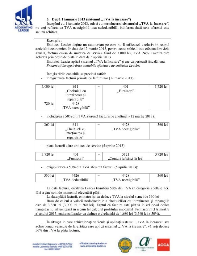 Deducere Tva Aferent Stocului Existent La Data Dobandirii Codului De Tva Softpro