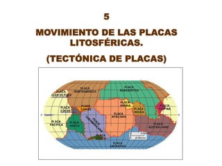 UNIDAD

7

5

MOVIMIENTO DE LAS PLACAS
LITOSFÉRICAS.
(TECTÓNICA DE PLACAS)

 