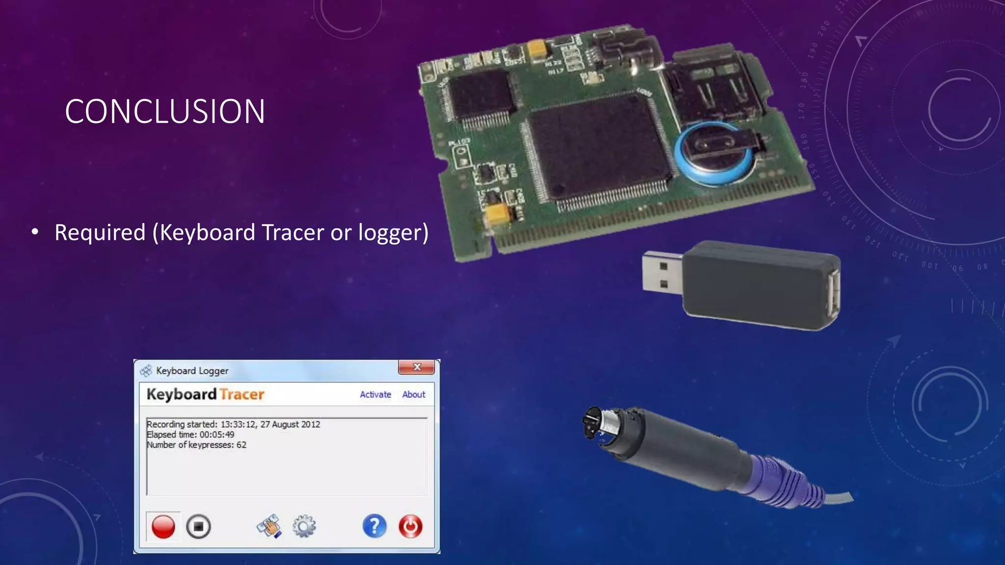 CONCLUSION
• Required (Keyboard Tracer or logger)