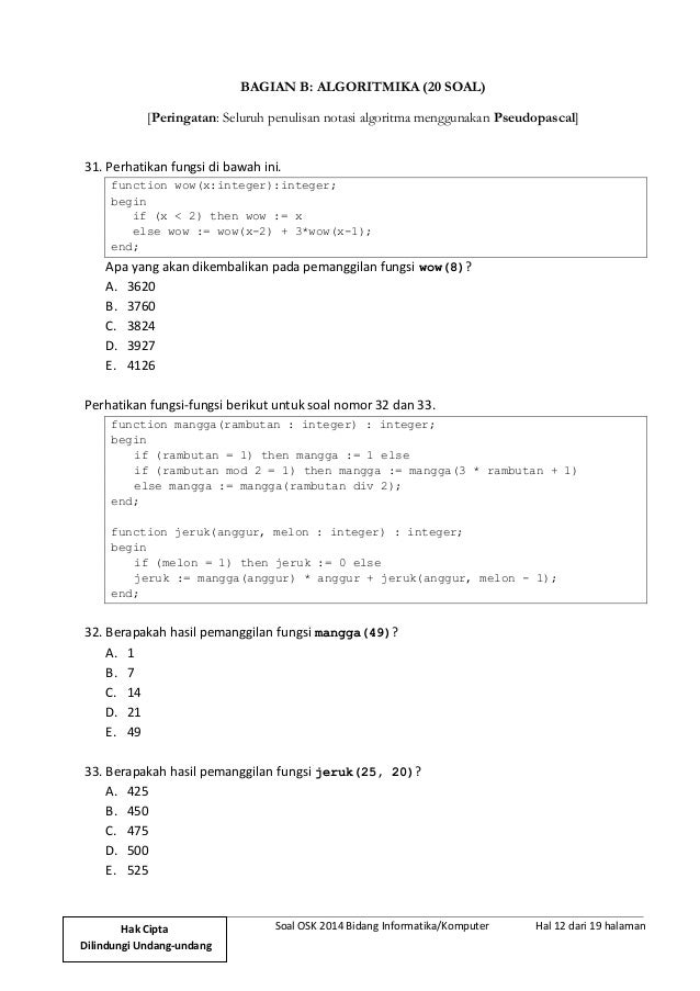 Soal osn informatika sma 2021 2021