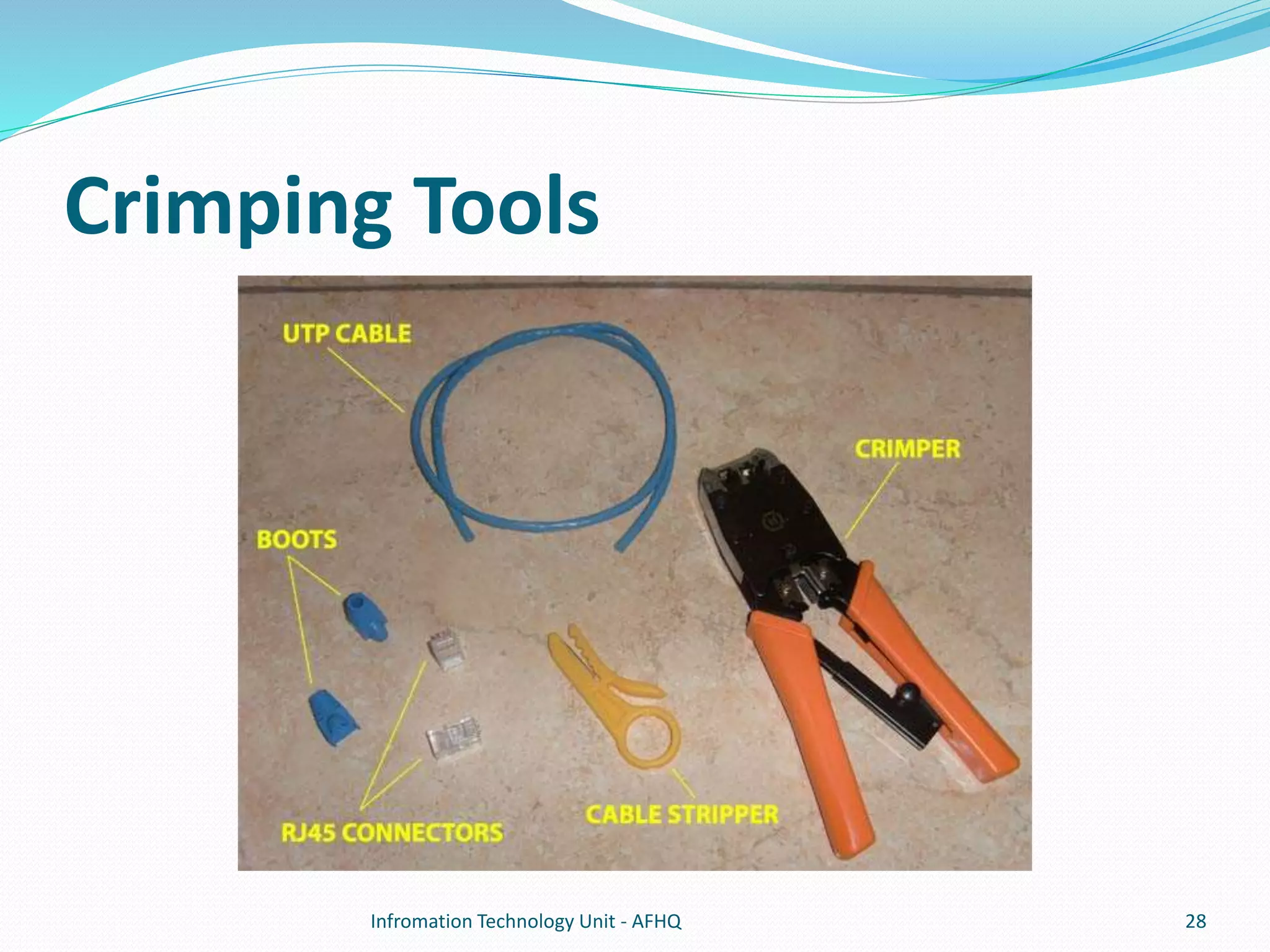 Crimping Tools 
Infromation Technology Unit - AFHQ 28 
 