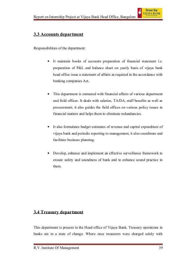 vijaya bank internship report vijaya bank internship report