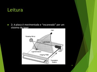 Leitura
 2: A placa é movimentada e “escaneada” por um
sistema de laser
86
 