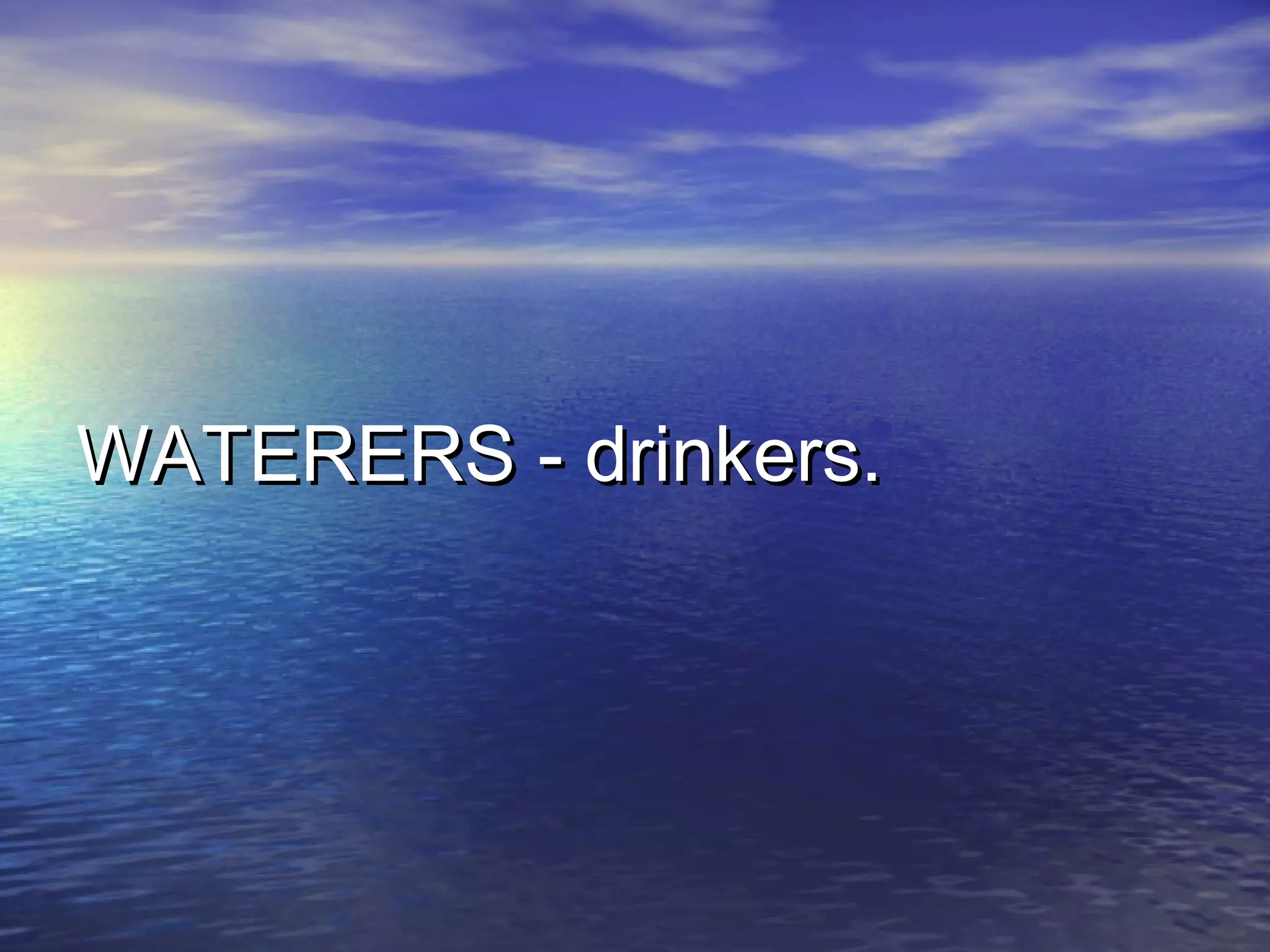 WATERERS - drinkers.WATERERS - drinkers.
 