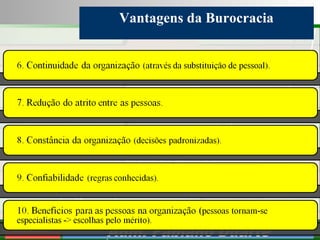 Consultoria de Planejamento - CPLAN
Secretaria de Estado da Administração - SEA
Consultor
Adm. Fabiano Duarte
Vantagens da Burocracia
 