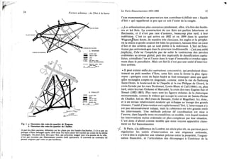 24 Formes urbaines : de l'îlot à la barre
Fig. 1. a. Ouverture des voies du quartier de Wagram.
b. Ouverture des voies du quartier de Chaillot.
A part les îlots anciens, délimités sur les plans par des bandes hachurées, il n'y a pas ou
presque d'îlots ménagés après 1850 dont les faces aient été tracées au cours de la même
campagne. On peut donc dire que l'îlot, qui préexiste malgré tout à la pensée de la ville,
n'est pas reconnu par Haussmann comme outil opératoire. Il convient au contraire de
penser toujours par voies et par bordures.
^ 1
Le Paris Haussmannien 1853-1882 25
Taxe monumental et ne peuvent en rien contribuer à définir une « façade
d'îlot » qui rappellerait si peu que ce soit l'unité de la rangée.
t:J->es urbanisations plus extensives produisent, elles, à la fois des bordu-
res et leS îlots. La construction de ces îlots est parfois laborieuse et
fluctuante, et il n'est pas rare d'assister, beaucoup plus tard, à leur
redivision. C'est ce qui arrive en 1882 et en 1899 dans le quartier
Wagram/Sans doute, de manière très classique, les angles et la périphé-
rie la mieux exposée avaient été bâtis les premiers, laissant libre un cœur
d'îlot et des arrières qui se sont prêtés à la redivision. L'îlot ne fonc-
tionne pas autrement^ue dans la structure traditionnelle : c'est une unité,
implicite. Cela ne l'empêche pas de subir le contrecoup des percées
ordonnées au niveau global, puis des impératifs de densification capita-
listes, cristallisés l'un et l'autre dans le type d'immeuble et rendus appa-
rents dans le parcellaire. Mais cet îlot-là n'est pas une unité d'interven-
tion arrêtée.
Il peut exister enfin des opérations concentrées, qui produisent direc-
tement un petit nombre d'îlots, cette fois sous la forme la plus rigou-
reuse : quelques croix de Saint-André se font remarquer ainsi que quel-
ques rectangles coupés en diagonale, comme, entre la rue du faubourg
Saint-Denis, le boulevard de la Chapelle et la rue Philippe de Girard, la
croix formée par les rues Perdonnet, Louis-Blanc et Cail (1866) ; ou, plus
tard, entre les rues Ordener et Marcadet, la croix des rues Eugène-Sue et
Simart (1882-1885). Plus rares sont les figures réduites de la rhétorique
monumentale, comme le trident qui occupe le couvent de Sainte-Périne
de Chaillot, loti en 1865 (rues de Bassans, Euler et Magellan). Ici, donc,
et à un niveau relativement modeste qui échappe au tissage des grands
réseaux, l'unité d'intervention est explicitement l'îlot. L'intervenant n'y
est pas nécessairement unique, mais la cohérence est très grande entre
les intervenants. Une méthode précise d é coordination est mise à
l'œuvre, dans laquelle nous reconnaîtrons un modèle, vers lequel tendent
les interventions moins ordonnées et plus complexes par leur situation.
C'est donc d'abord comme modèle que nous voyons apparaître claire-
ment un îlot haussmannien.
, Si Paris, à la différence de Londres un siècle plus tôt, ne parvient pas à
régulariser les unités d'intervention en une séquence ordonnée,
c'est-à-dire à expliciter une relation précise entre la propriété, l'organi-
sation financière, et l'articulation des découpages à l'intérieur de la
 