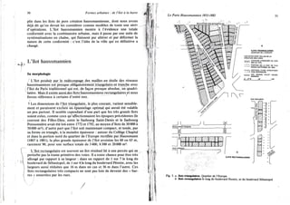 30 Formes urbaines : de l'îlot à la barre
plie dans les îlots de pure création haussmannienne, dont nous avons
déjà dit qu'on devait les considérer comme modèles de toute une séri?
d'opérations. L'îlot haussmannien montre à l'évidence une totale
conformité avec la combinatoire urbaine, mais i l passe par une suite de
systématisations en chaîne, q u i finissent par altérer et par déformer la
nature de cette conformité : c'est l'idée de la ville q u i en définitive a
changé.
L'îlot haussmannien
Sa morphologie
/ L'îlot produit par le redécoupage des mailles en étoile des réseaux
haussmanniens est presque obligatoirement triangulaire-ei tranche avec
t l'îlot du Paris traditionnel qui est, de façon presque absolue, u n quadri-
latère. Mais i l existe aussi des îlots haussmanniens rectangulaires et nous
ferons référence à certains d'entré eux.
> Les dimensions de l'îlot triangulaire, le plus courant, varient sensible-
ment et paraissent exclure un épannelage optimal q u i aurait été valable
un peu partout. I l semble cependant d'une part que les très grands îlots
soient exlus, comme ceux qu'affectionnaient les époques précédentes (le
couvent des Filles-Dieu, entre le faubourg Saint-Denis et le faubourg
Poissonnière avait été loti entre 1772 et 1792, au moyen d'îlots de 30000 à
50000 m 2 ) ; d'autre part que l'îlot soit maintenant compact, et tende, par
sa forme en triangle, à la moindre épaisseur : autour d u Collège Chaptal
et dans la portion nord du quartier de l'Europe rectifiée par Haussmann
(1867 à 1881), la plus grande épaisseur de l'îlot avoisine les 60 ou 65 m ,
rarement 90, pour une surface totale de 3 400, 6300 et 20000 m 2 .
L J I o t rectangulaire est souvent u n îlot résiduel lié à une percée q u i ne .
perturbe pas la trame primitive des voies. I l a toute chance pour être très
allongé par rapport à sa largeur : dans un rapport de 1 sur 7 le long d u
boulevard de Sébastopol, de 1 sur 4 le long du boulevard Péreire, avec les
largeurs aussi réduites que 16 m dans un cas et 36 m dans l'autre. Ces
îlots rectangulaires très compacts ne sont pas loin de devenir des « bar-
res » enserrées par les rues.
Fig. 3. a. IIols triangulaires. Quartier de l ' E u r o p e
b. Ilots rectangulaires le long du boulevard Pereire, et du boulevard Sébastopol
 