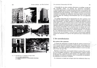 Les extensions d'Amsterdam 1913-1934 1 0 1
L'ensemble de ces deux systèmes détermine un maillage occupé par
des ensembles d'îlots. La position des opérations homogènes,
c'est-à-dire appartenant à un plan de détail déterminé, est révélatrice des
modèles spatiaux mis en œuvre à Amsterdam qui ne se limitent pas aux
orientations du projet de Berlage, mais semblent constituer une doctrine
commune à l'ensemble des architectes intervenant dans le secteur Sud,
exception faite des tendances fonctionnalistes que l'on voit apparaître
après 1930.
Le maillage déterminé par la superposition des deux systèmes n'est
pas utilisé de manière uniforme : tantôt les opérations confirment le sys-
tème monumental : un même architecte est chargé des bâtiments autour
d'une place, ou de part et d'autre d'une avenue; tantôt elles constituent
des petits ensembles autonomes dotés de leur propre rhétorique, géné-
ralement centrés sur une place interne accueillant les écoles, et peu reliés
à la structure d'ensemble. Leur caractère local est marqué par la pré-
sence de porches, de passages sous les bâtiments, de chicanes qui sous-
traient une partie de leur voierie à la continuité générale. A l'exception
de l'axe Marathonweg/B. Kochstraat, ces opérations ne sont jamais
axées sur une voie secondaire, c'est-à-dire que le niveau moyen apparaît
comme une résultante et n'a pas un rôle opératoire dans l'élaboration du
tissu.
L'îlot amstellodamien
Ilot a priori et îlot a posteriori ^—
L'examen des opérations et l'étude du plan de cadastre montrent que
l'îlot n'est pas une unité de projétation architecturale, sauf quelques cas,
il est toujours réalisé en plusieurs fragments attribués à des architectes
différents. Une même opération ayant plutôt tendance à couvrir les deux
côtés d'une voie que l'îlot.
Pourtant, à Amsterdam, on ne saurait réduire la notion d'îlot au résul-
tat d'un découpage a posteriori. L'îlot amstellodamien s'impose comme
un type reconnu, c'est-à-dire un outil commun, une organisation spatiale
sur laquelle s'est établi un consensus, dont il est possible de dénombrer
les propriétés et de décrire l'évolution.
Le consensus se traduit par la façon dont des architectes divers tra-
 