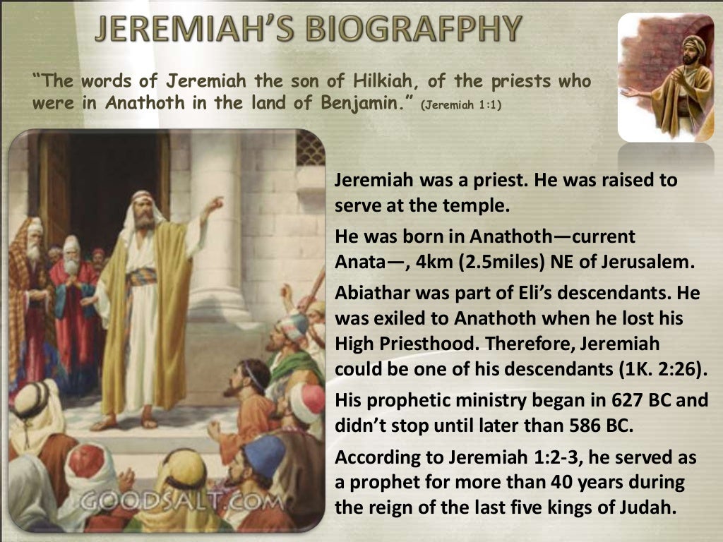 01. The Prophetic Calling Of Jeremiah