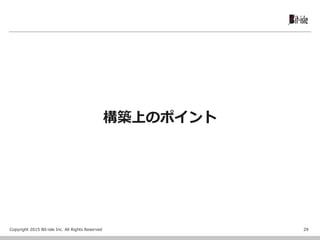 Copyright 2015 Bit-isle Inc. All Rights Reserved
構築上のポイント
29
 