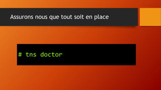 Assurons nous que tout soit en place
# tns doctor
 