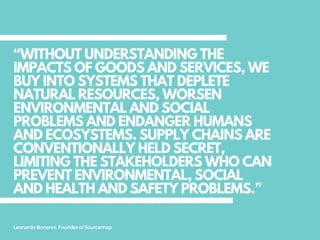 We live in the
world we buy
into
The creation, exchange, and use of material things,
has many potential negative consequences. Opaque
supply chains are devastating environments and
compromising the wellbeing of people, animals and
communities.
 