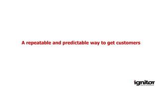 A repeatable and predictable way to get customers
 