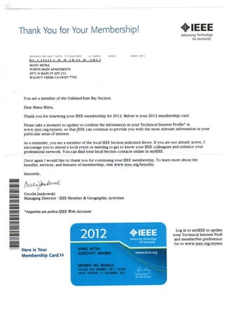 01. IEEE (Associate) Membership id 2012