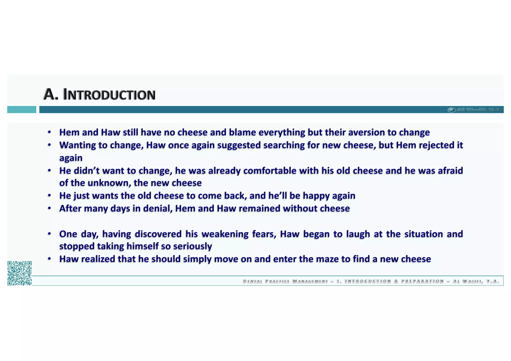 Dental Practice Management - 01.introduction & preparation / 2019