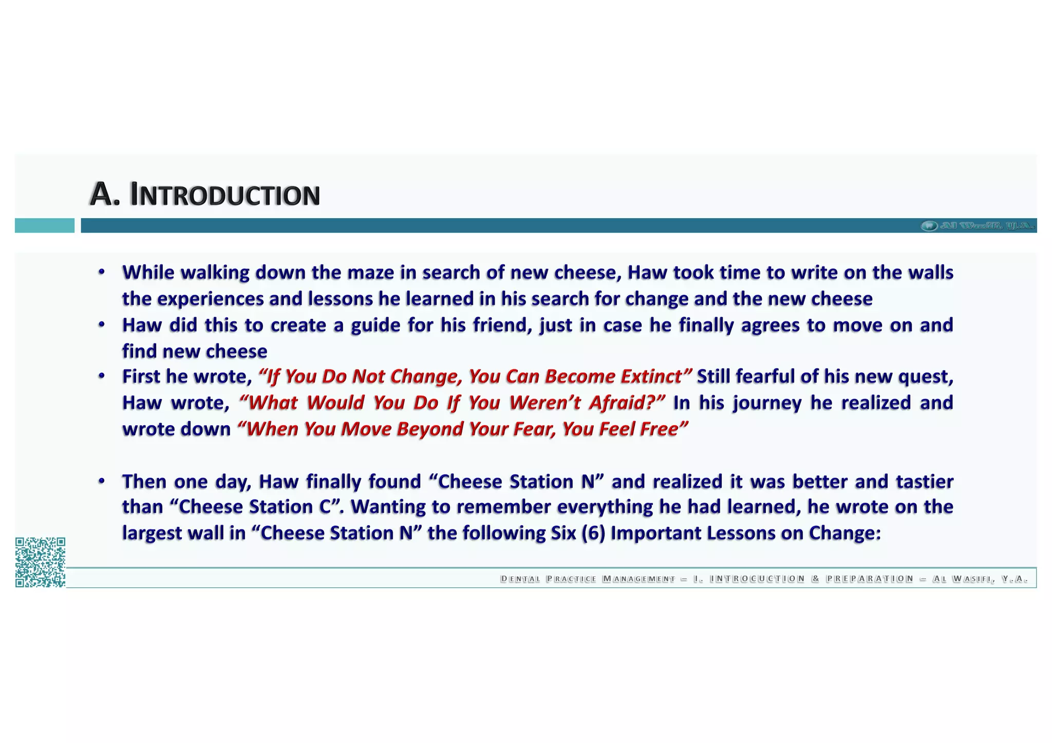 Dental Practice Management - 01.introduction & preparation / 2019