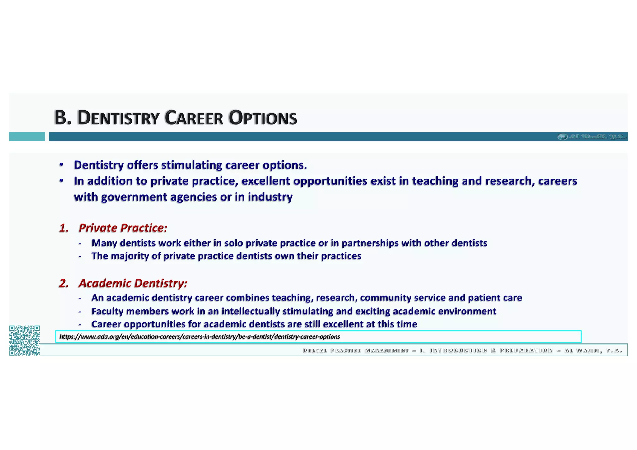 Dental Practice Management - 01.introduction & preparation / 2019
