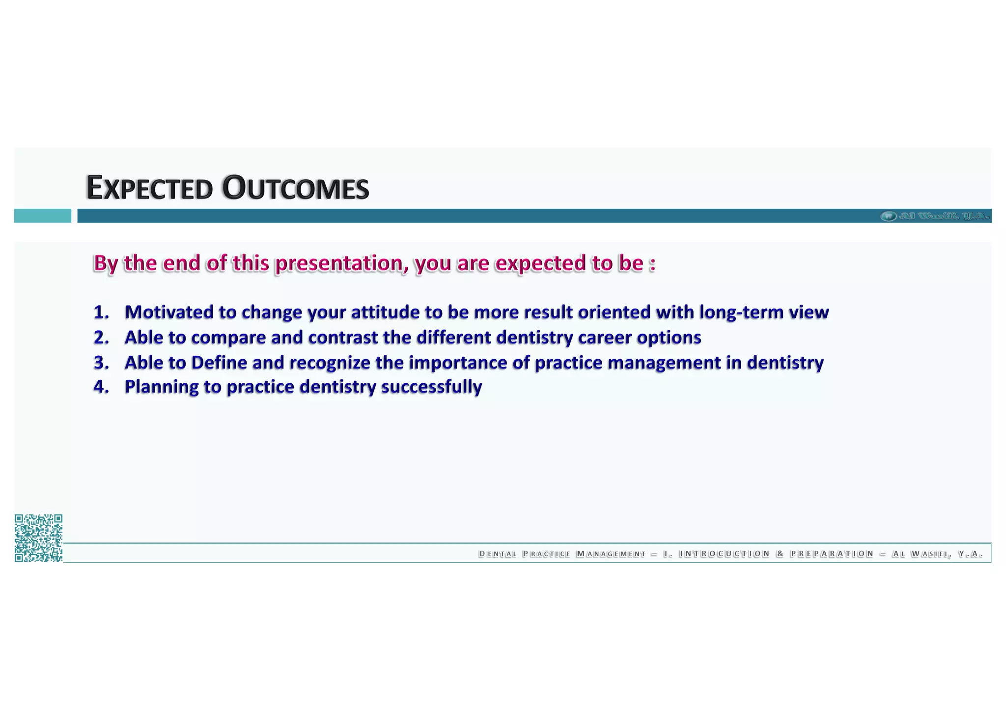 Dental Practice Management - 01.introduction & preparation / 2019