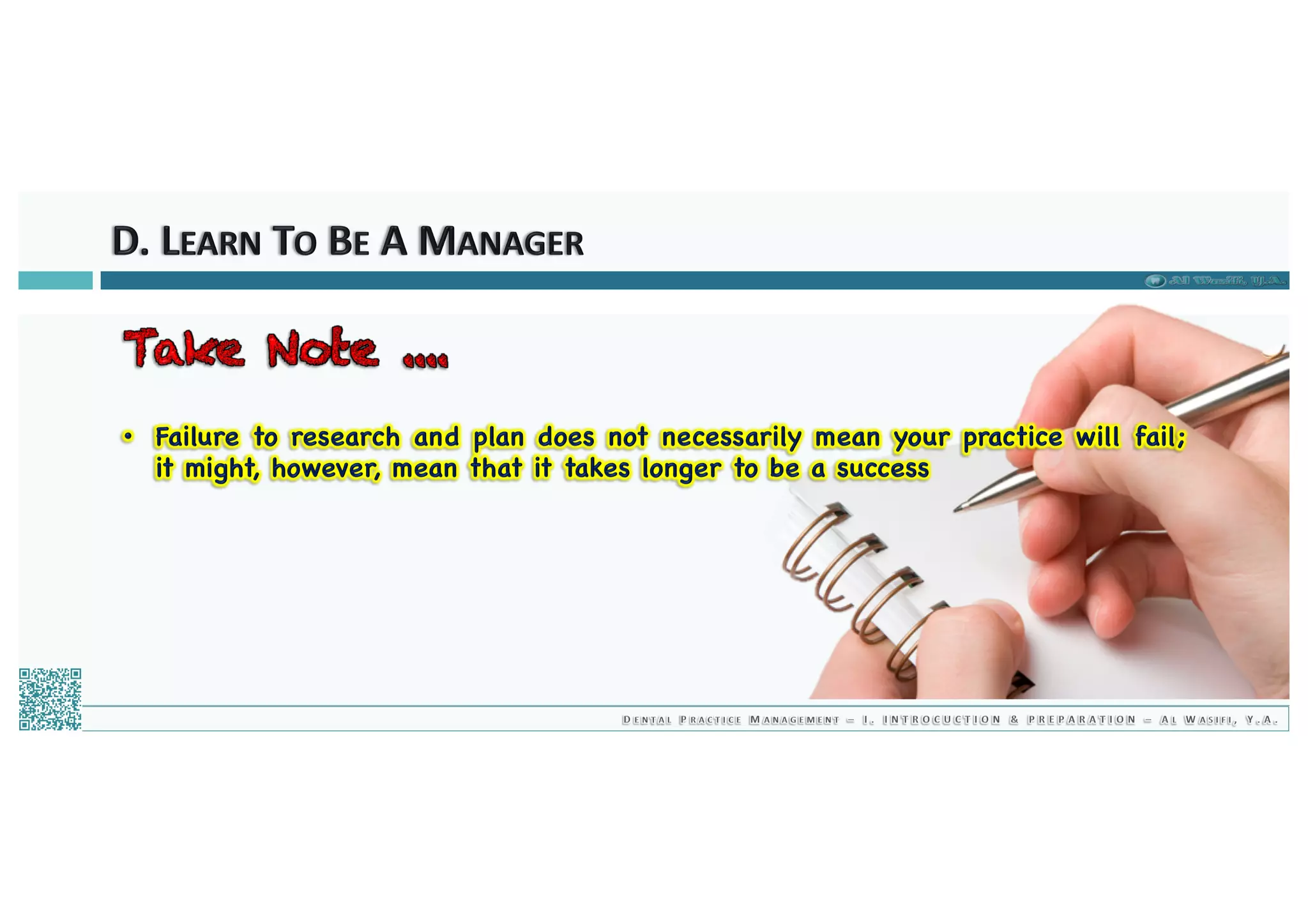 Dental Practice Management - 01.introduction & preparation / 2019