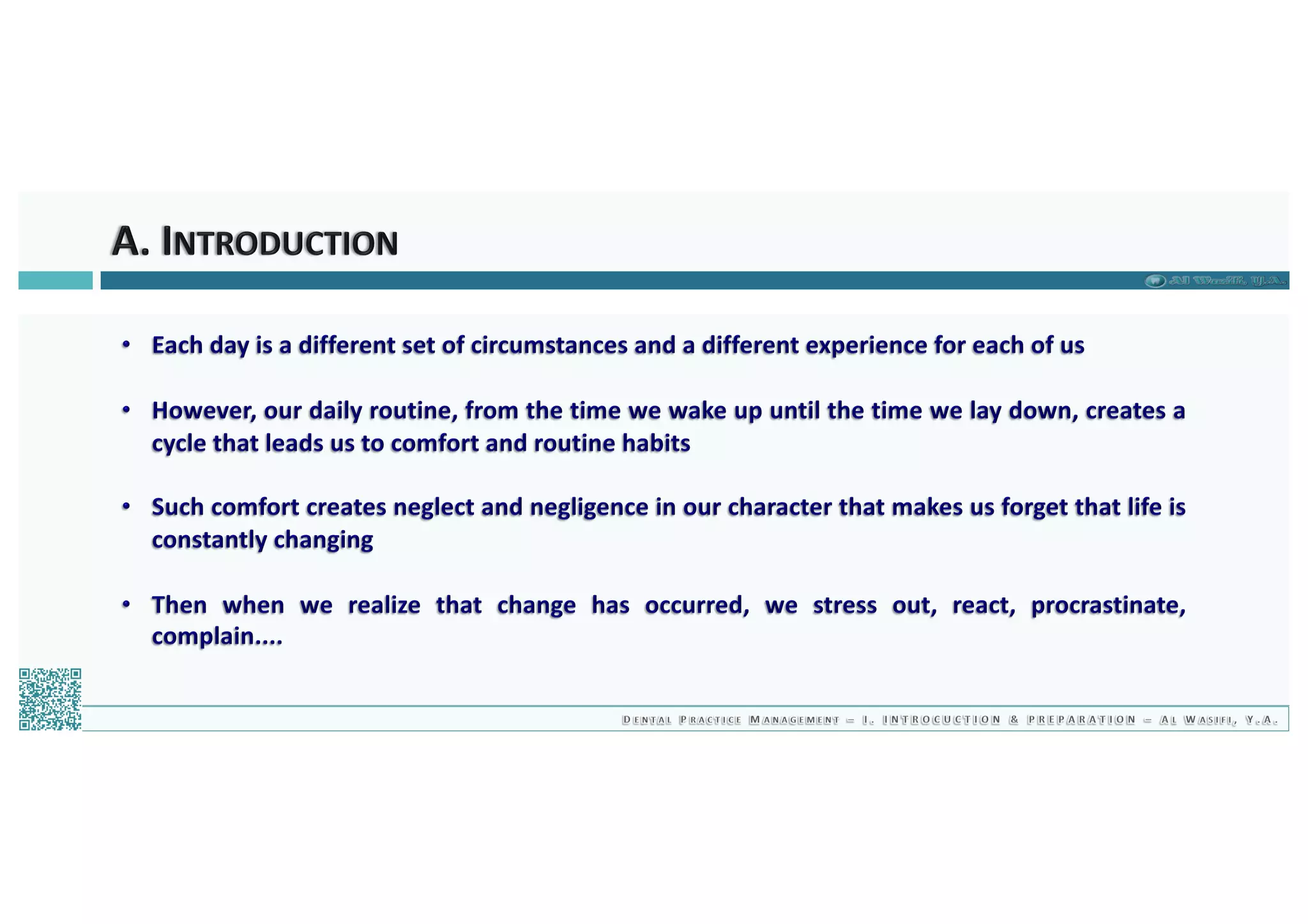 Dental Practice Management - 01.introduction & preparation / 2019