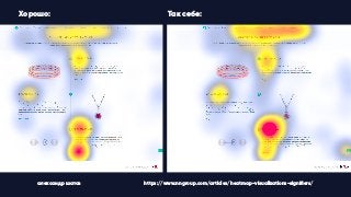 александр шатов https://www.nngroup.com/articles/heatmap-visualizations-signiﬁers/
Хорошо: Так себе:
 