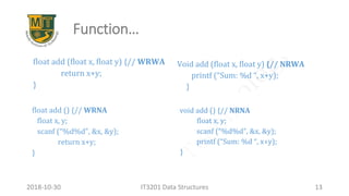 Function…
IT3201 Data Structures 132018-10-30
 