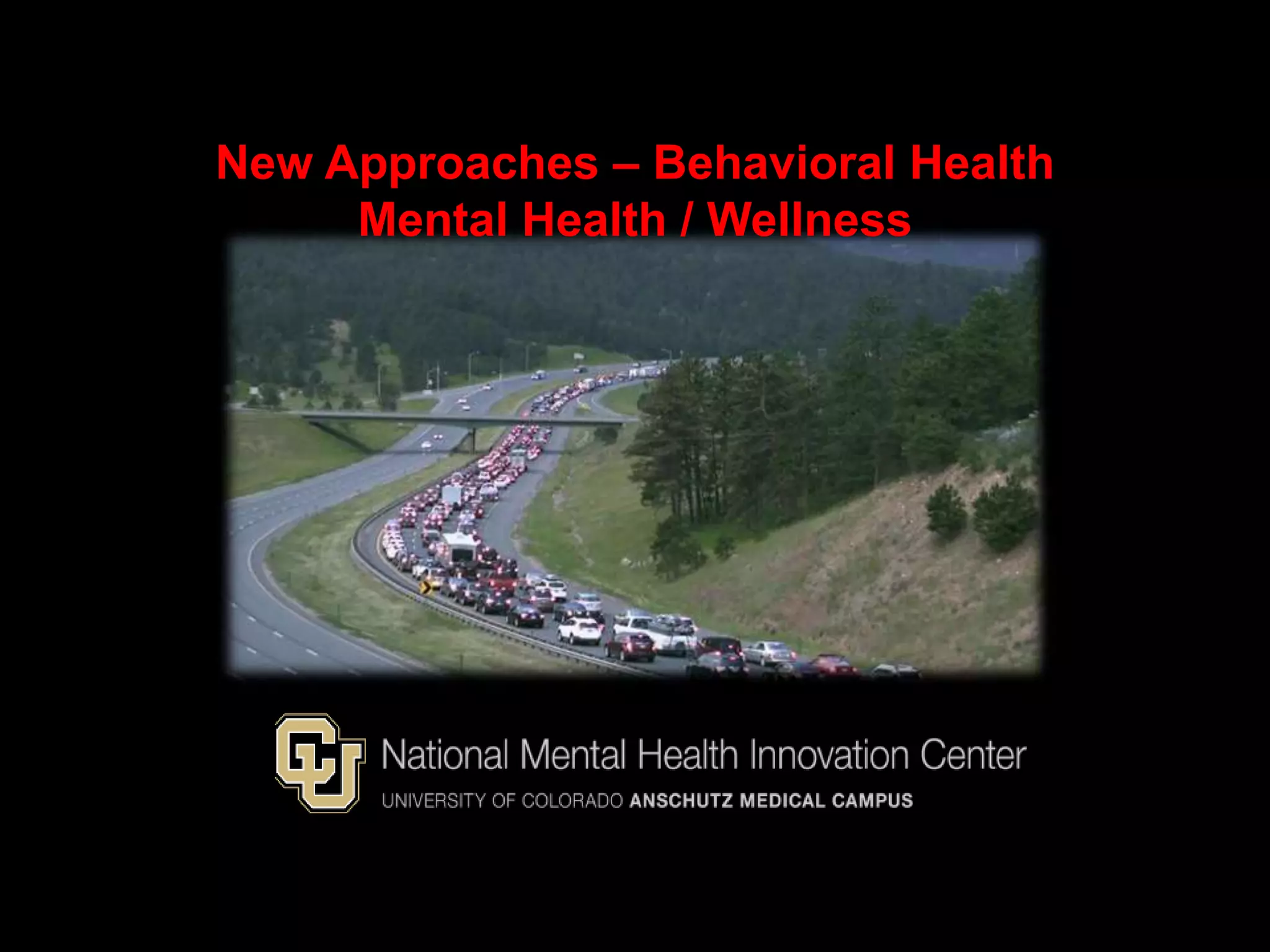 New Approaches – Behavioral Health
Mental Health / Wellness
 