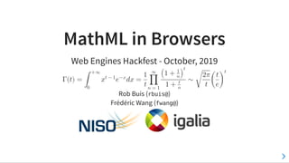 MathML in Browsers (Web Engines Hackfest 2019)