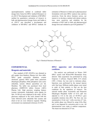 RP-HPLC method development and validation of ritonavir in bulk and ...