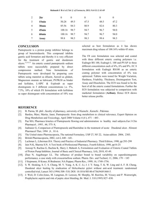 Formulation and Evaluation of Pantoprazole Sodium Enteric Coated ...