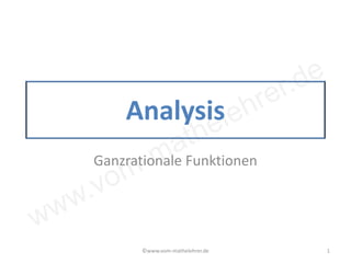 www.vom-mathelehrer.de
Analysis
Ganzrationale Funktionen
©www.vom-mathelehrer.de 1
 
