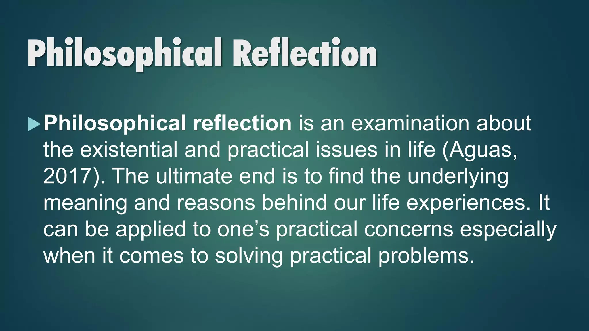 Philosophical Reflection | PDF