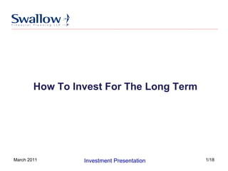 How To Invest For The Long Term 