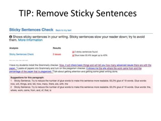 TIP: Remove Sticky Sentences
 