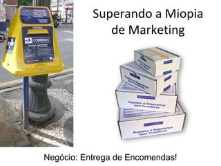 Superando a Miopia
de Marketing
Negócio: Entrega de Encomendas!
 