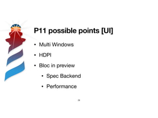 P11 possible points [Modularity]
• Pakbot

• Dependency management

• Projects

• Modularization

• Minimal Images

• Exte...