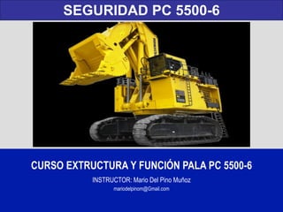 CURSO EXTRUCTURA Y FUNCIÓN PALA PC 5500-6
INSTRUCTOR: Mario Del Pino Muñoz
mariodelpinom@Gmail.com
SEGURIDAD PC 5500-6
 