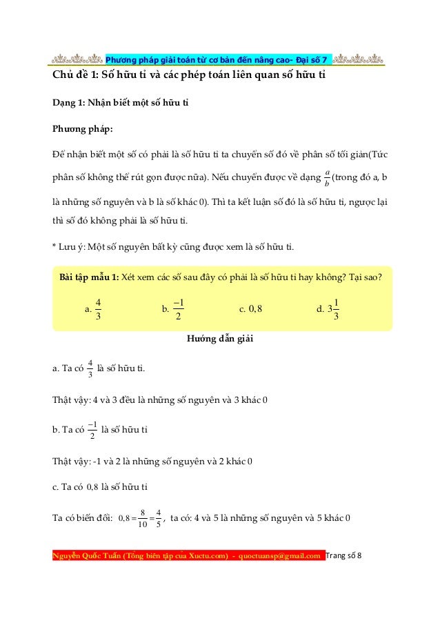 Phương Phap Giải Toan Từ Cơ Bản đến Nang Cao đs 7 T1 Nguyễn Quốc Tuấn