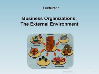 Business Organizations:
The External Environment
Lecture: 1
1
@RupamChy
 