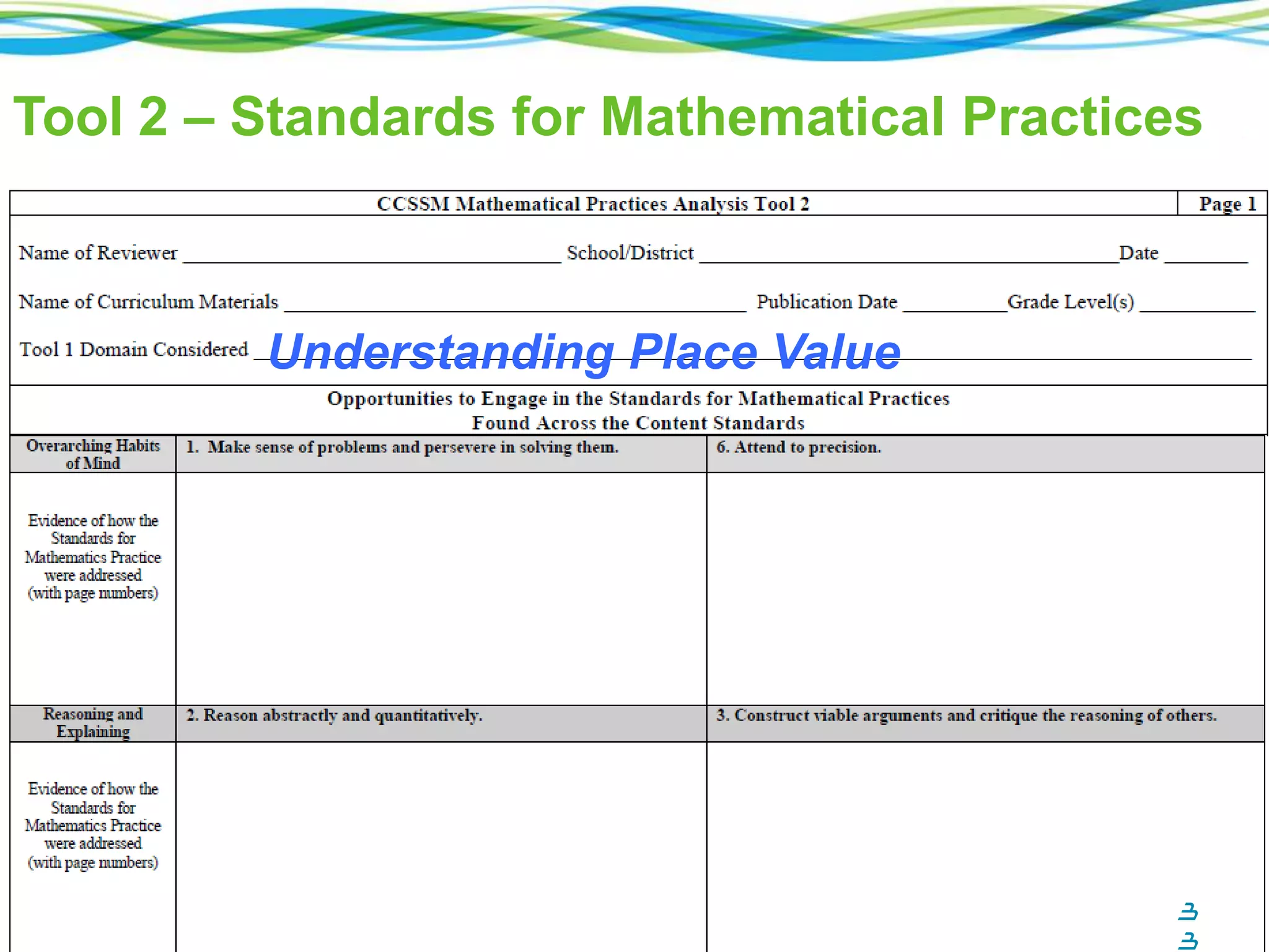 Tool 2 – Standards for Mathematical Practices

Understanding Place Value

3
3

 