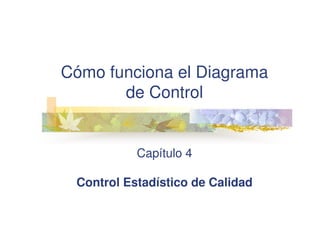 Cómo funciona el Diagrama
de Control
Capítulo 4
Control Estadístico de Calidad
 