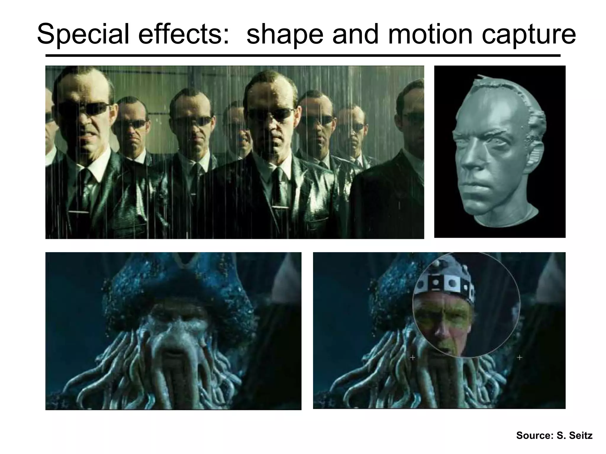 Special effects: shape and motion capture
Source: S. Seitz
 
