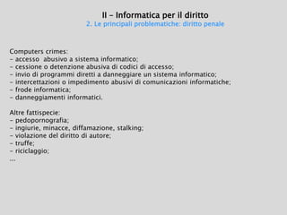 Corso di Informatica forense: dall'informatica giuridica all ...