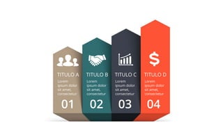 Lorem
ipsum dolor
sit amet,
consectetur
01 02 03 04
TITULO A
Lorem
ipsum dolor
sit amet,
consectetur
TITULO B
Lorem
ipsum dolor
sit amet,
consectetur
TITULO C
Lorem
ipsum dolor
sit amet,
consectetur
TITULO D
 