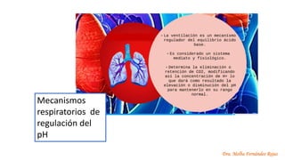 Dra. Melba Fernández Rojas
Mecanismos
respiratorios de
regulación del
pH
 