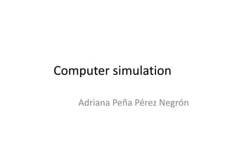 Computer simulation
Adriana Peña Pérez Negrón
 